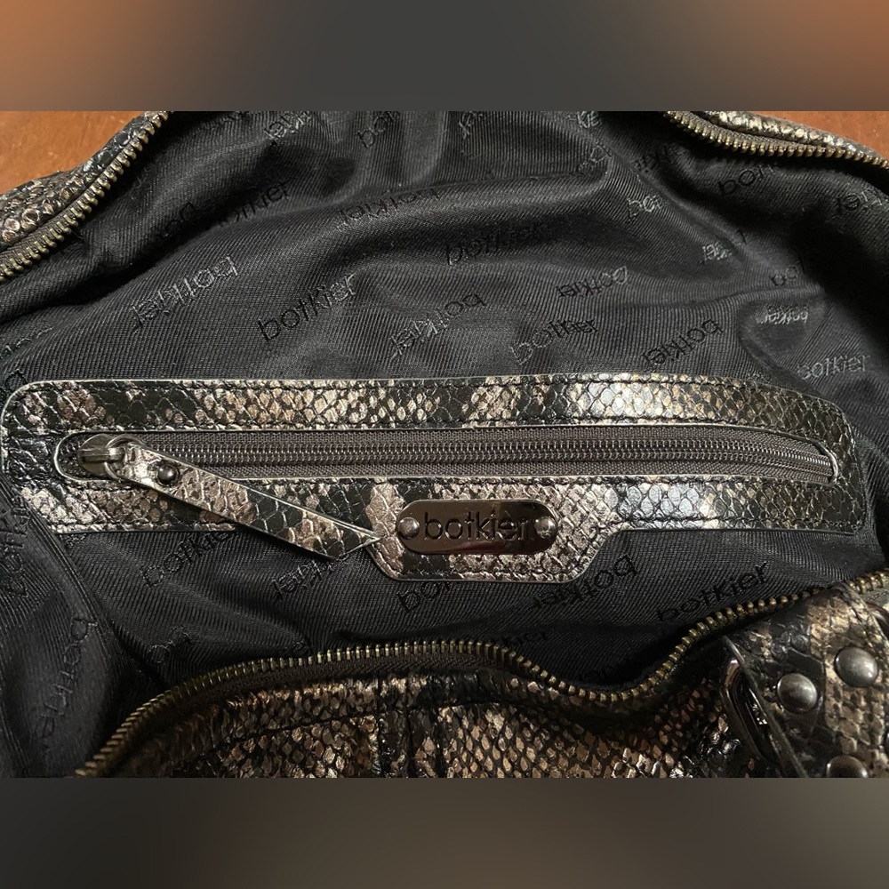 Botkier Metallic Python Embossed Calfskin Leather… - image 7